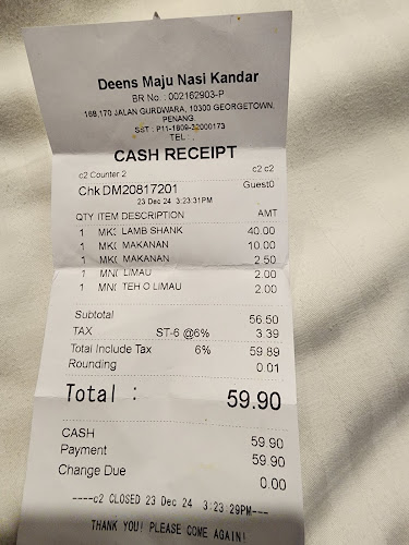Opinii despre Deen's Maju Nasi Kandar în George Town - Gastronomi dan perhotelan