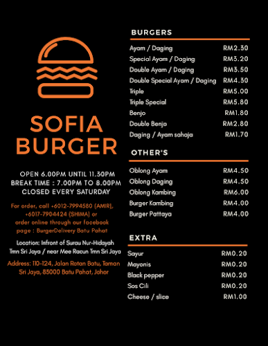 Sofia Burger (BurgerdeliveryBatuPahat) - Gastronomi dan perhotelan