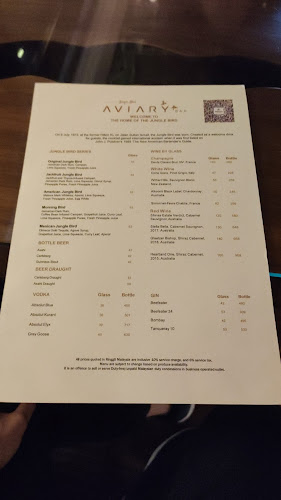 Opinii despre Aviary Bar în Kuala Lumpur - Gastronomi dan perhotelan