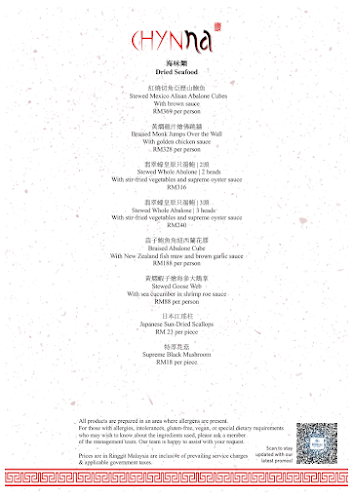 Chynna - Gastronomi dan perhotelan