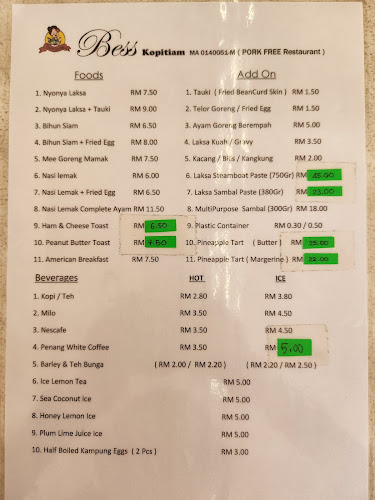 Bess Kopitiam • Pork Free Restaurant - Bukit Baru