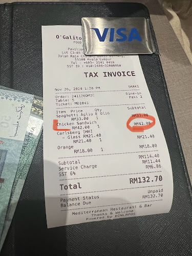 Opinii despre O'Galito Mediterranean Restaurant & Bar în Kuala Lumpur - Gastronomi dan perhotelan