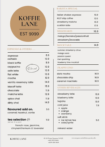 Opinii despre Koffie Lane, Kajang în Kajang - Gastronomi dan perhotelan