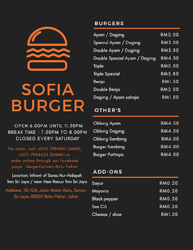 Sofia Burger (BurgerdeliveryBatuPahat) - Batu Pahat