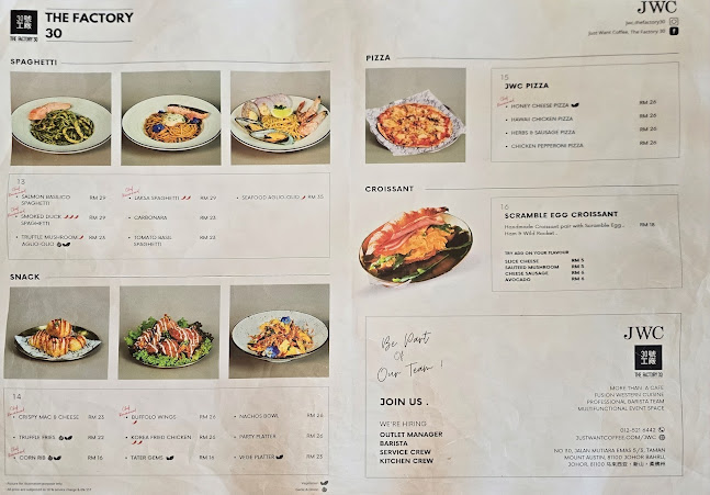 JWC, The Factory 30 - Gastronomi dan perhotelan