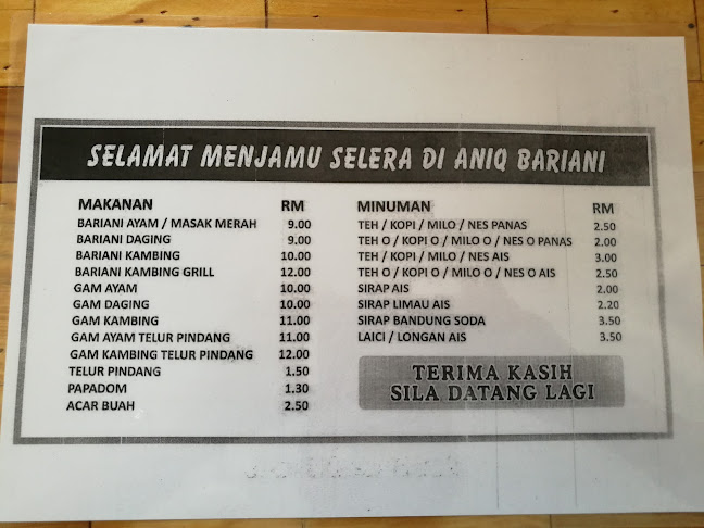 Restoran Aniq Bariani - Gastronomi dan perhotelan